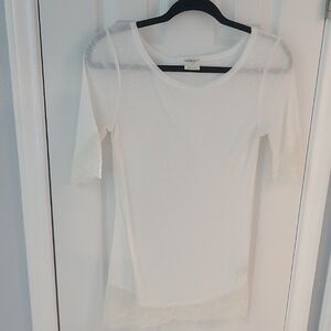 Intimately Free People White Lace Hem Tee
